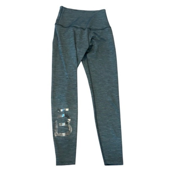 BEYOND YOGA GRAY BLACK STRIPED LEGGINGS, SIZE S - Picture 1 of 9